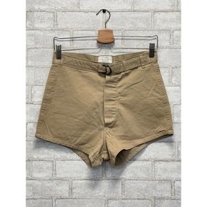 Vintage US Navy USN Swimmers Trunks Size 30 Khaki 100% Carded Cotton Button Fly